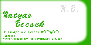 matyas becsek business card